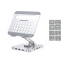 Conceptronic DONN26G Tablet Stand with 8-in-1 USB 3.2 Gen 1 Docking Station, 360° Rotating Base, Foldable, Adjustable Height, 16